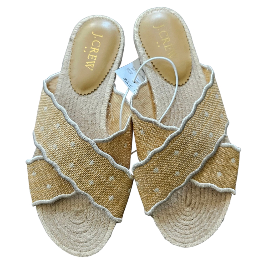 J Crew Scallopped Polka Dot Slides. Size 6